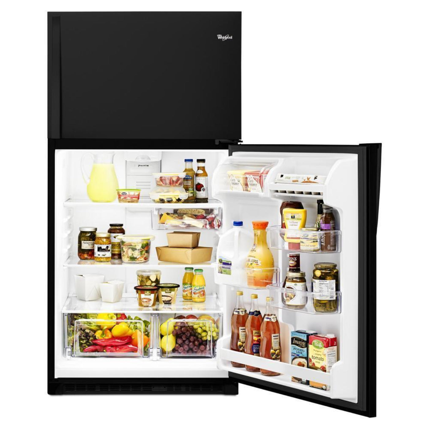 WHIRLPOOL 33-inch Wide Top Freezer Refrigerator - 20 cu. ft. Black - WRT311FZDB