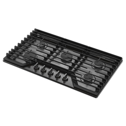 WHIRLPOOL 36-inch Gas Cooktop with EZ-2-Lift Hinged Cast-Iron Grates Black in Stainless Steel - WCGK5036PV