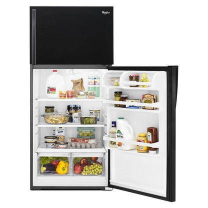 WHIRLPOOL 28-inch Wide Top Freezer Refrigerator - 14 Cu. Ft. Black - WRT104TFDB