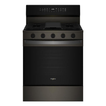 WHIRLPOOL 30-inch Smart Gas Range with Air Cooking Technology, No Preheat Air Fry, Steam/Self Clean and High Speed Preheat Black in Stainless Steel - WFGS7530RV