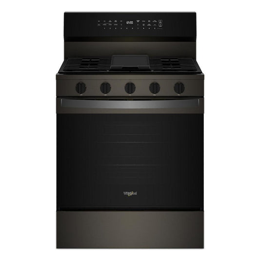 WHIRLPOOL 30-inch Smart Gas Range with Air Cooking Technology, No Preheat Air Fry, Steam/Self Clean and High Speed Preheat Black in Stainless Steel - WFGS7530RV