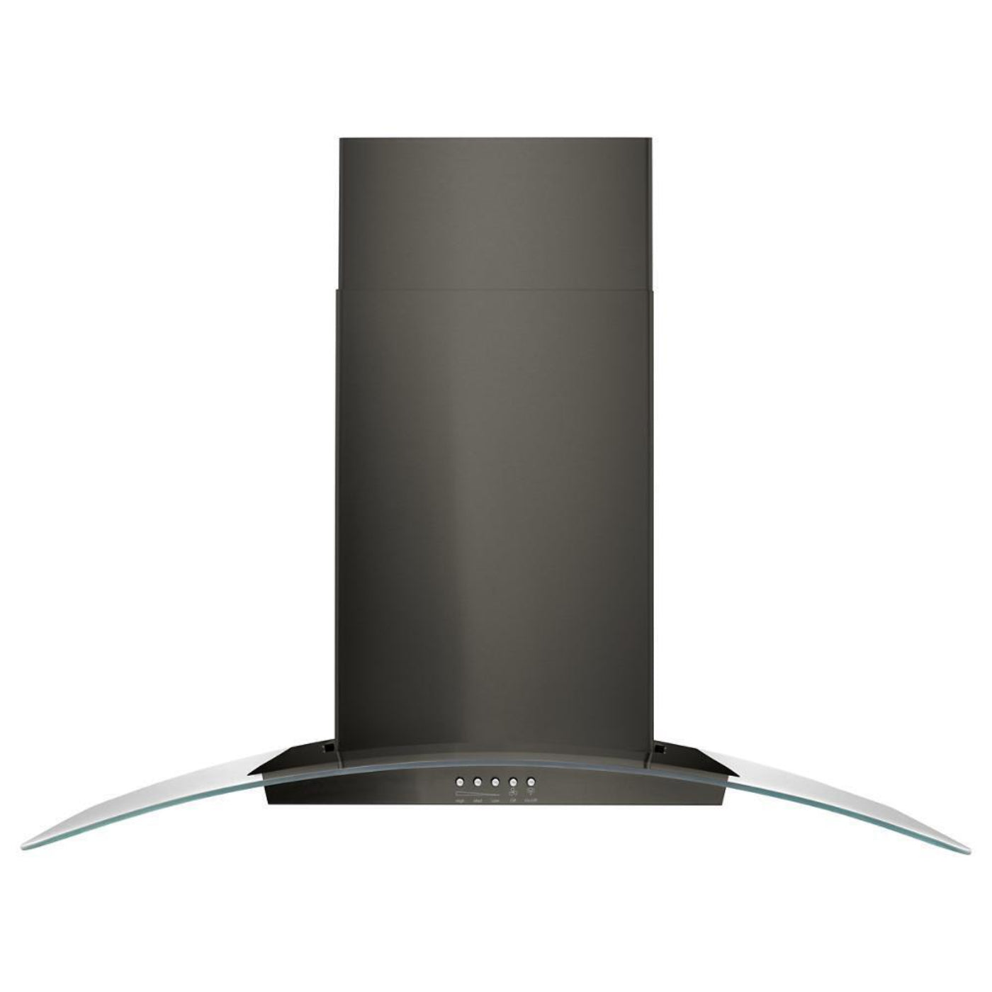 WHIRLPOOL 36" Concave Glass Wall Mount Range Hood Black in Stainless Steel - WVW51UC6HV