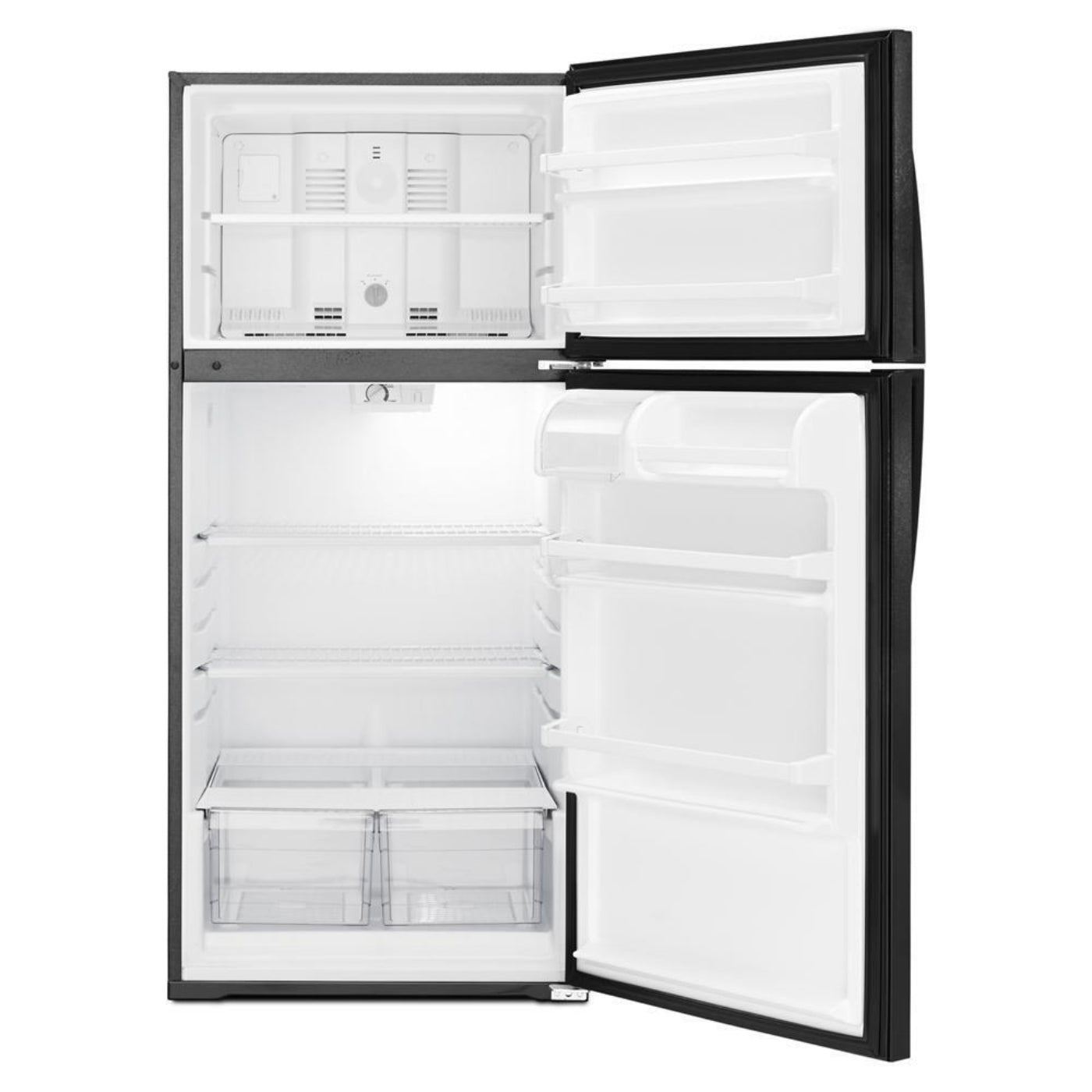 WHIRLPOOL 28-inch Wide Top Freezer Refrigerator - 14 Cu. Ft. Black - WRT104TFDB