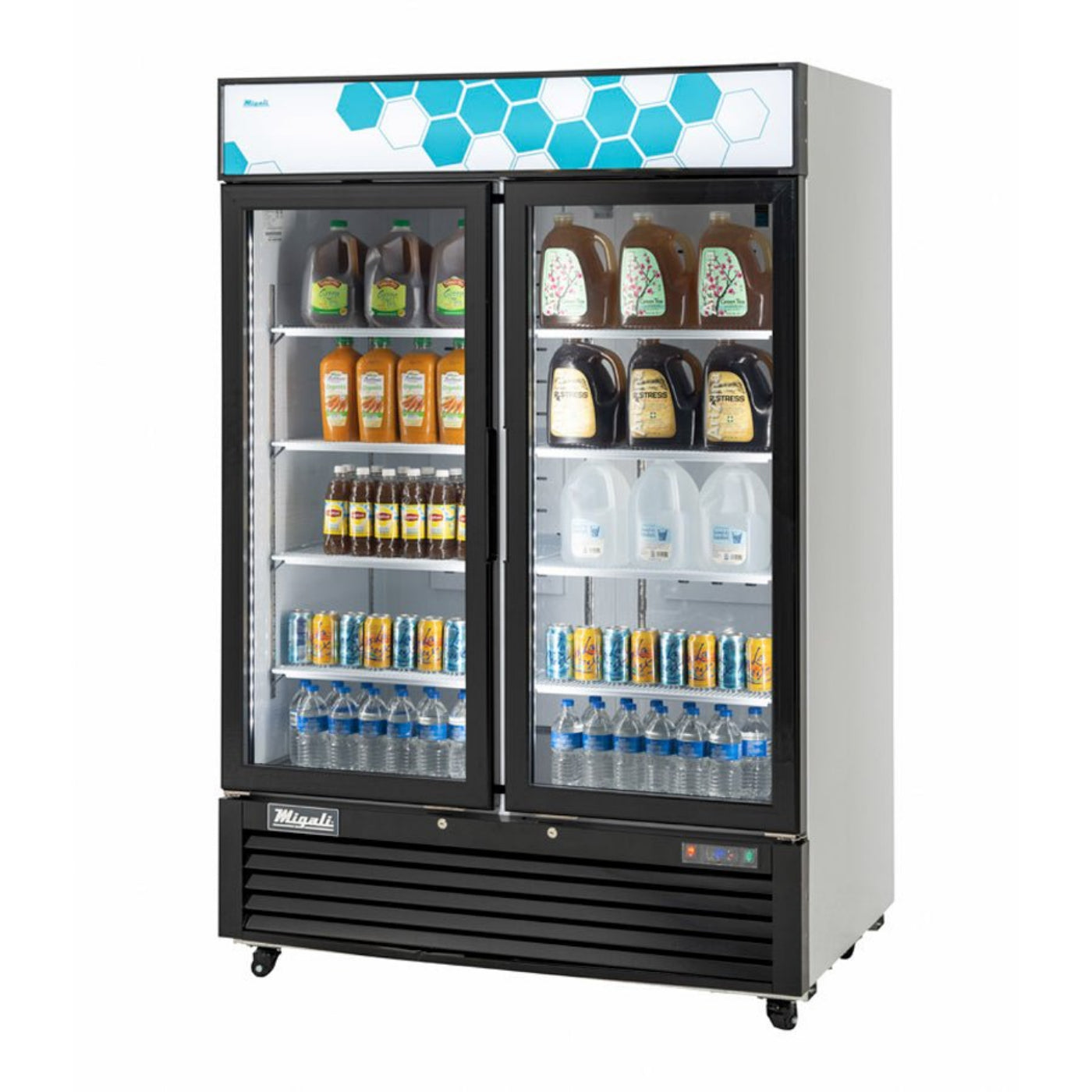 Migali 54.4 Two Swing Glass Door Merchandiser Refrigerator – 49 Cu Ft - C-49RM-HC
