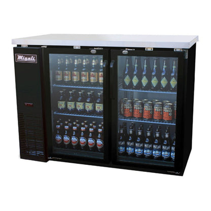 Migali  48.75” Refrigerated Back Bar Cabinet (2) hinged glass doors 11.8 Cu Ft - C-BB48G-HC