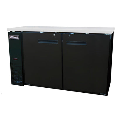 Migali  60.8” Refrigerated Back Bar Cabinet (2) Hinged Solid Door 15.8 Cu Ft - C-BB60-HC