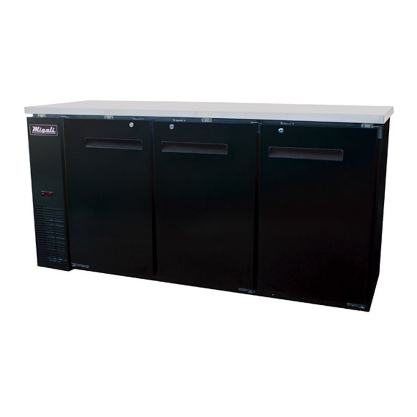 Migali 72.8” Back Bar Refrigerator (3) Solid Door – 19.6 Cu Ft - C-BB72-HC