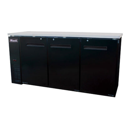 Migali 72.8” Back Bar Refrigerator (3) Solid Door – 19.6 Cu Ft - C-BB72-HC