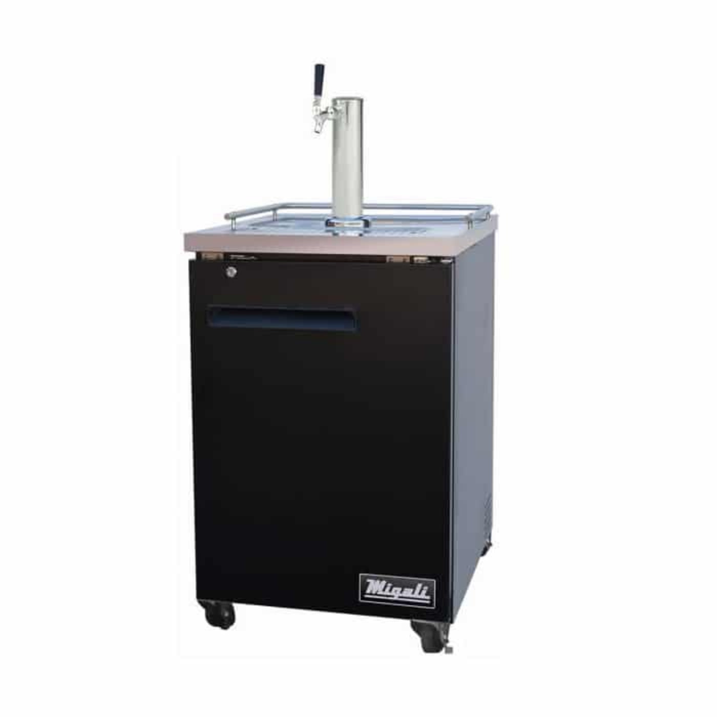 Migali C-DD23-1-HC (1) Single Draft Tower 23.5? Beer Dispenser (1) 1/2 Keg Capacity - C-DD23-1-HC