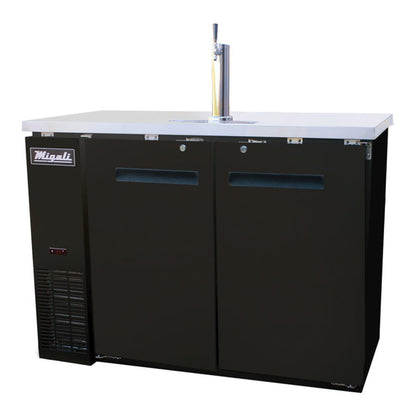 Migali C-DD48-2-HC (2) Single Draft Towers 48.75" Beer Dispenser (2) 1/2 Keg Capacity - C-DD48-2-HC