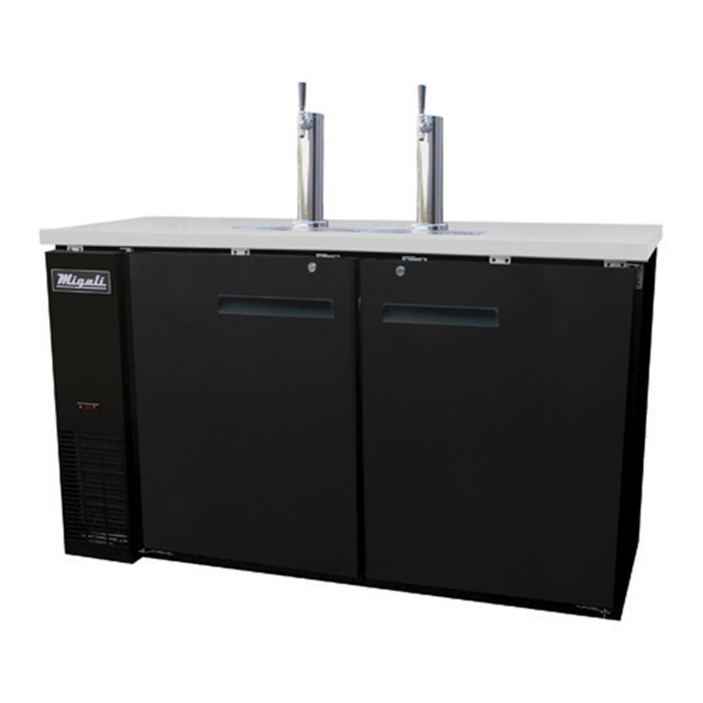 Migali C-DD60-2-HC (2) Single Draft Towers 60.8" Beer Dispenser (2) 1/2 Keg Capacity - C-DD60-2-HC