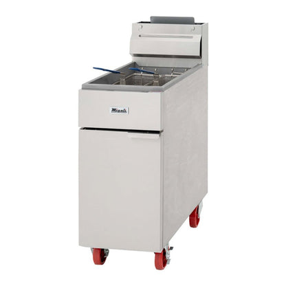 Migali C-F40-NG Natural Gas 40 lb. Floor Fryer – 102,000 BTU - C-F40-NG