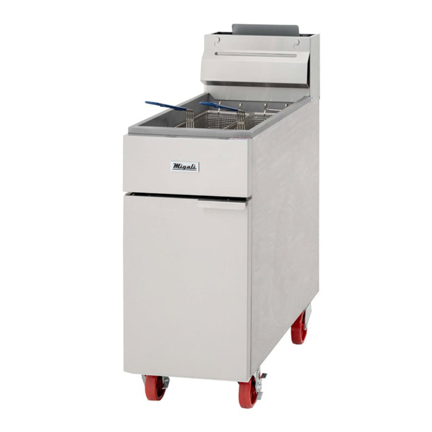 Migali C-F40-NG Natural Gas 40 lb. Floor Fryer – 102,000 BTU - C-F40-NG