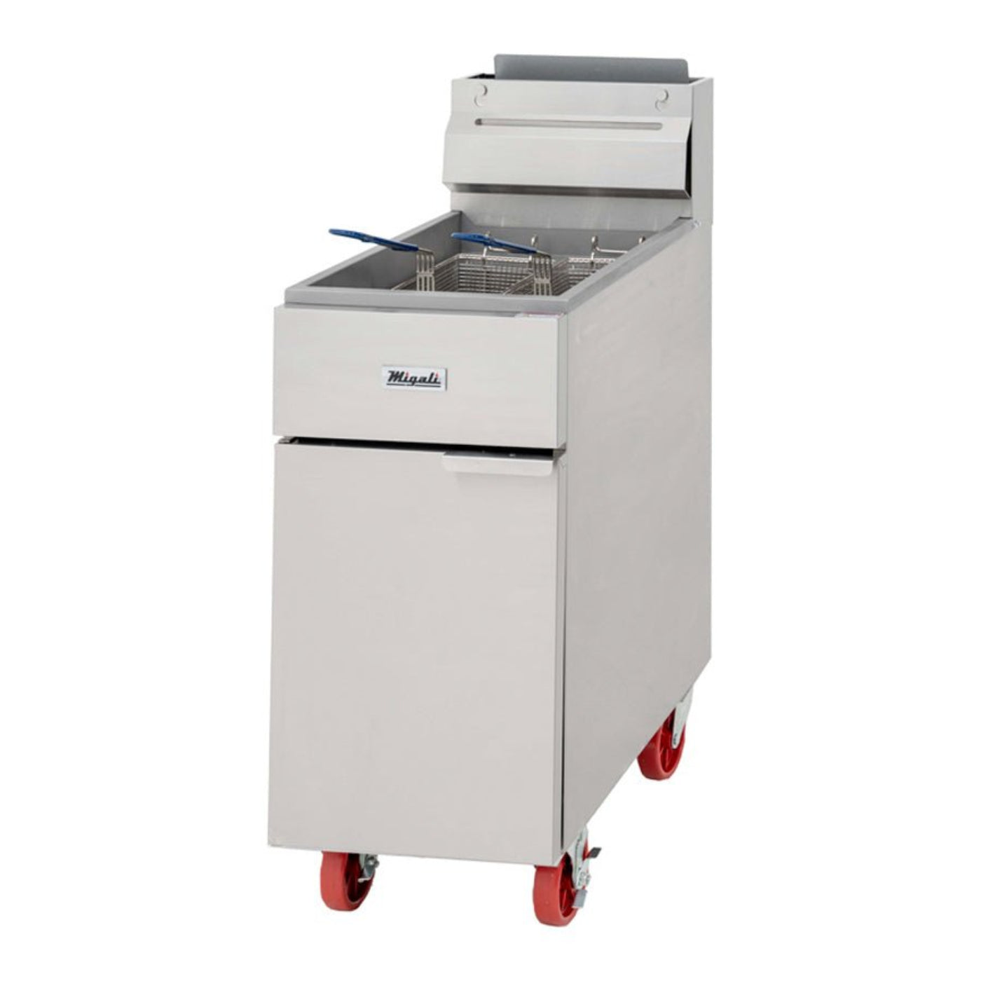Migali C-F50-NG Commercial Natural Gas 50 lb Deep Fryer - 136,000 BTU - C-F50-NG