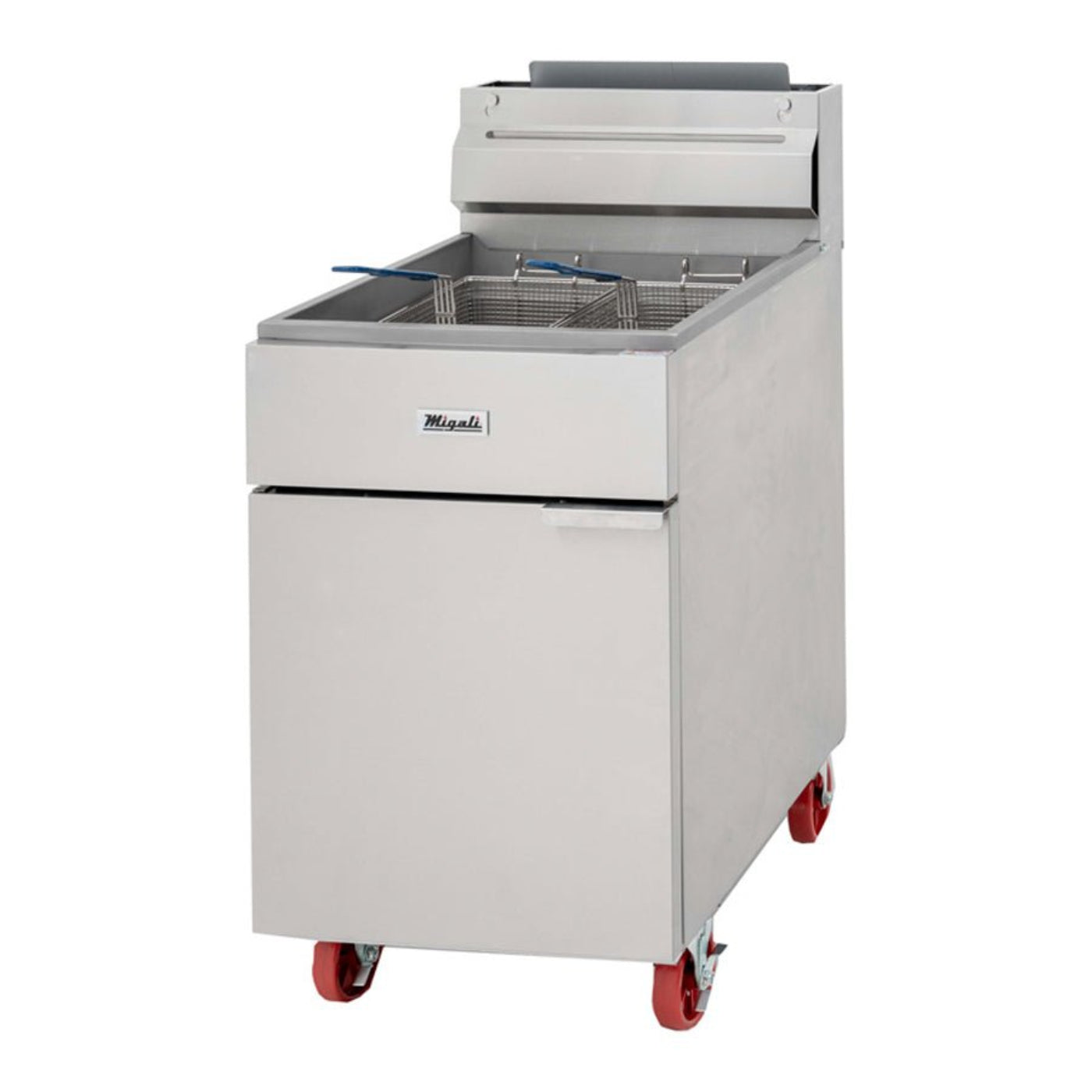 Migali C-F75-NG Natural Gas 75 lb Floor Model Fryer 170,000 BTU - C-F75-NG