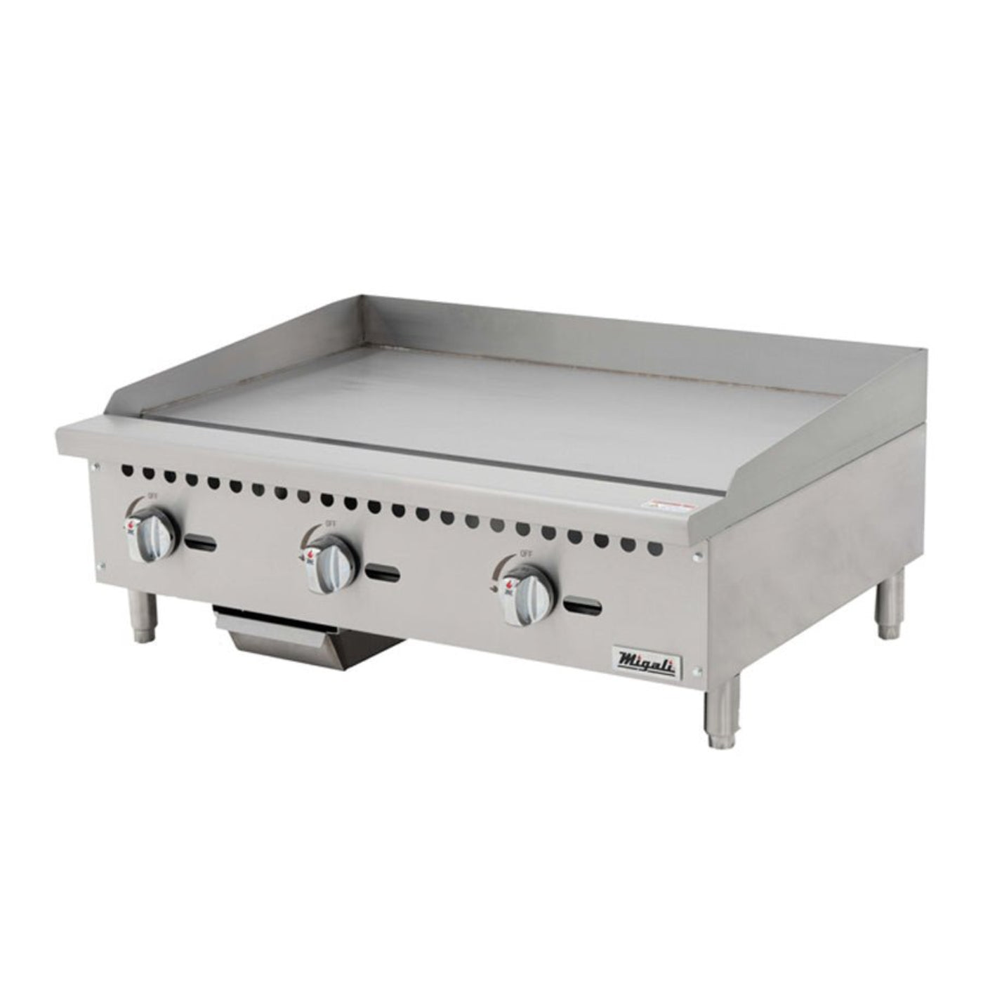 Migali C-G36 36" Gas Countertop Griddle with Manual Controls – 90,000 BTU - C-G36