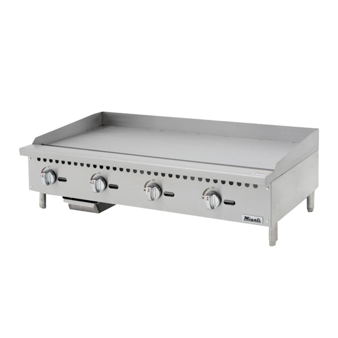 Migali C-G48 48" Gas Countertop Griddle with Manual Controls – 120,000 BTU - C-G48