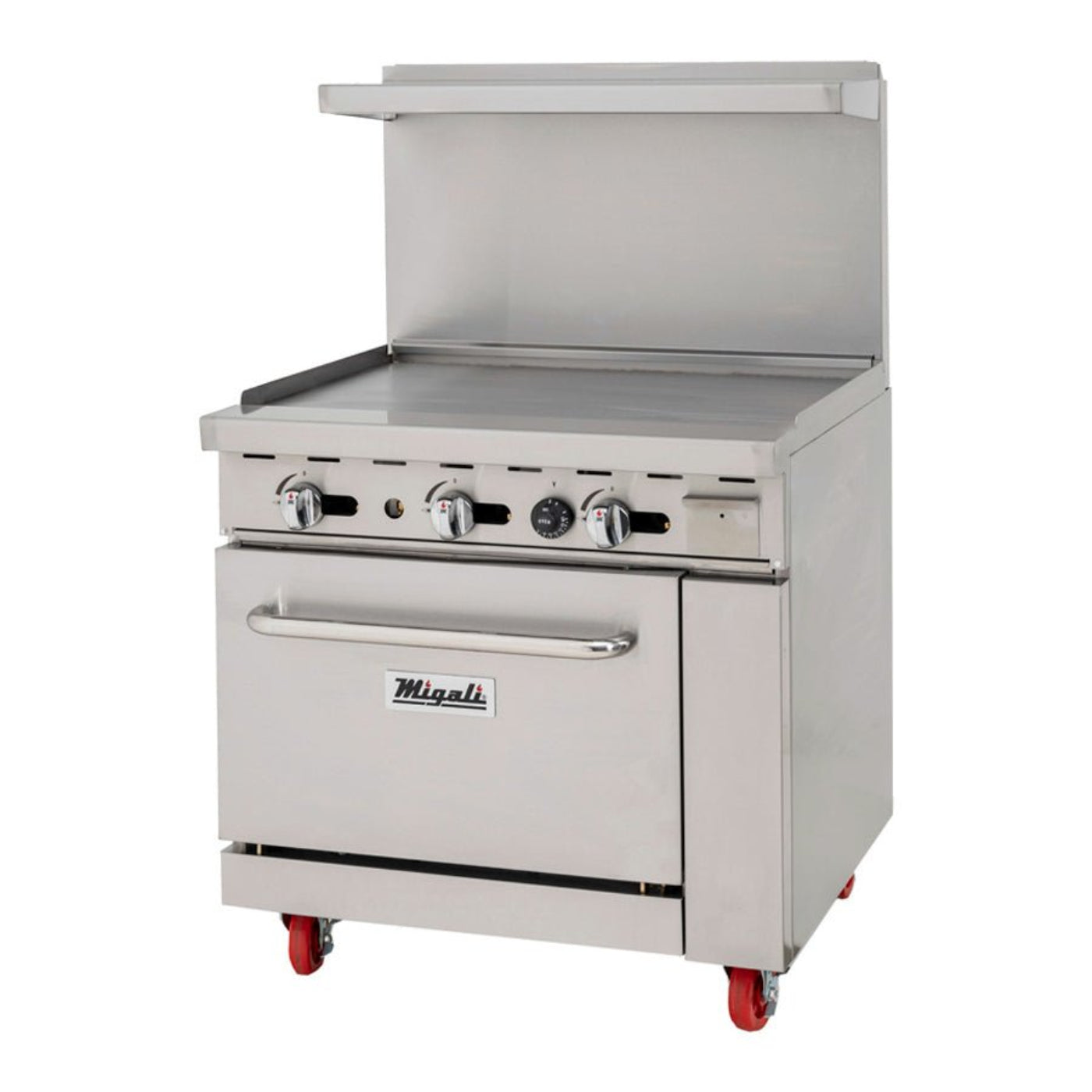 Migali C-RO-36G-LP 36" Liquid Propane Range Griddle with Oven - 102,000 BTU - C-RO-36G-LP