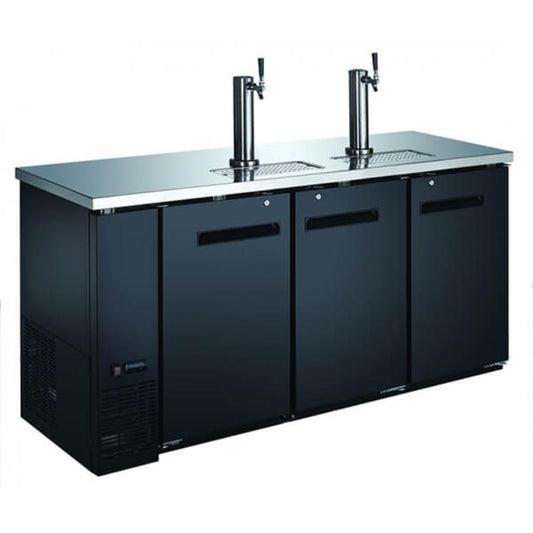 Omcan Kegerator 72" 2 Towers 2 Taps Beer Dispenser (3) 1/2 Keg Capacity - Omcan-50065