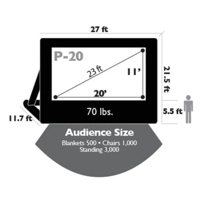 Open Air Cinema Event Pro Outdoor Movie Screen Kit - P-12