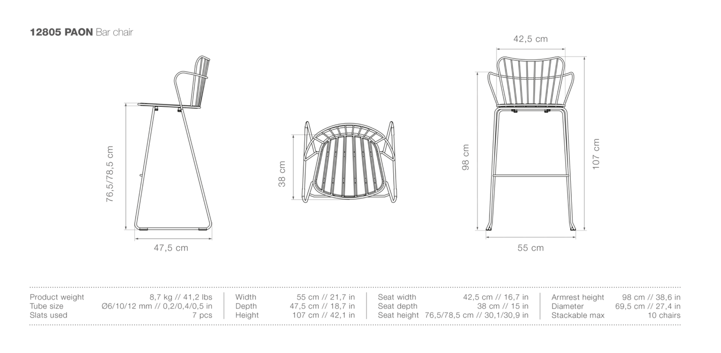 HOUE PAON Outdoor Bar Chair - Procure Décor