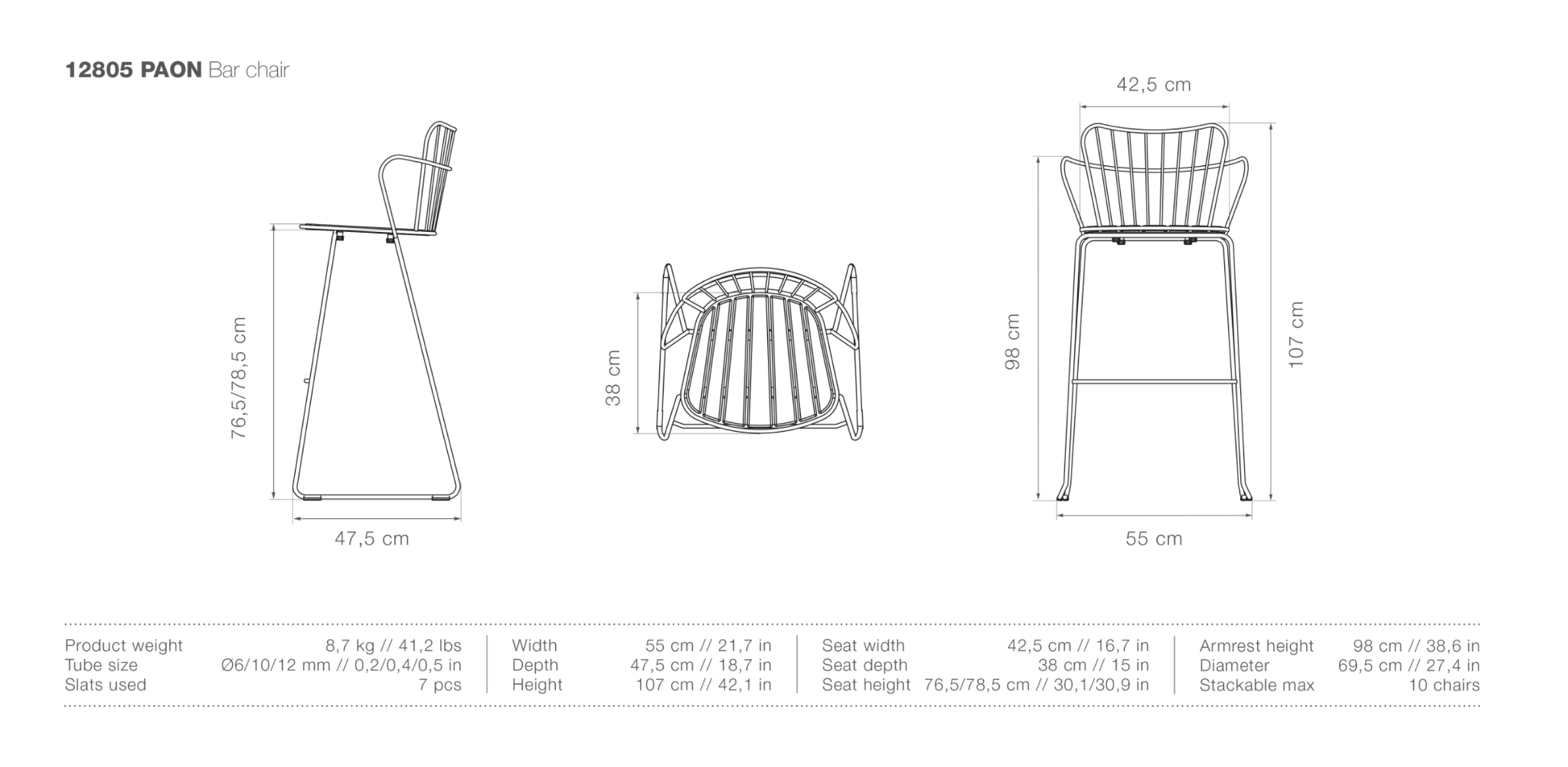 HOUE PAON Outdoor Bar Chair - Procure Décor