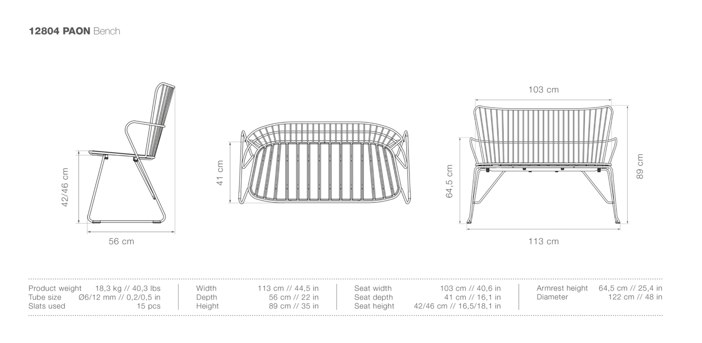 HOUE PAON Outdoor Bench - Procure Décor