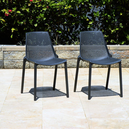 Midtown Concept Valencia White Stacking Indoor Dining Chair - 4PC - PLI VALEN_SIDE_WHT