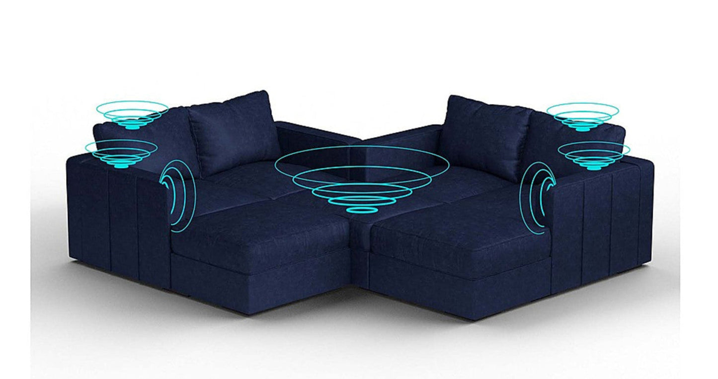 Lovesac – 7 Seats + 8 Sides Corded Velvet &amp; Standard Foam with 10 Speaker Immersive Sound + Charge System – Sapphire Navy - SKU_1773036307682_393