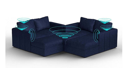 Lovesac – 7 Seats + 8 Sides Corded Velvet &amp; Standard Foam with 10 Speaker Immersive Sound + Charge System – Sapphire Navy - SKU_1773036307682_393