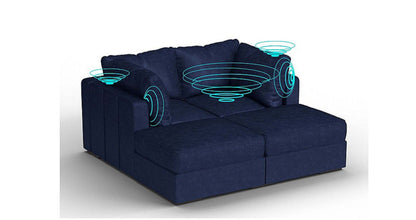 Lovesac – 4 Seats + 4 Sides Corded Velvet &amp; Standard Foam with 8 Speaker Immersive Sound + Charge System – Sapphire Navy - 1772866221465_20