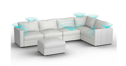 Lovesac – 6 Seats + 8 Sides Corded Velvet &amp; Standard Foam with 6 Speaker Immersive Sound + Charge System – Sky Grey - 1772862535376_394