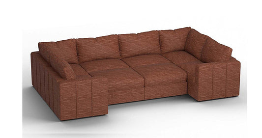 Lovesac – 8 Seats + 10 Sides Rained Chenille &amp; Lovesoft – Terracotta - SKU_1772870920548_664