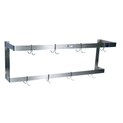 John Boos PRW25 Wall Mount 120" Double Bar Pot Rack - JBPRW25