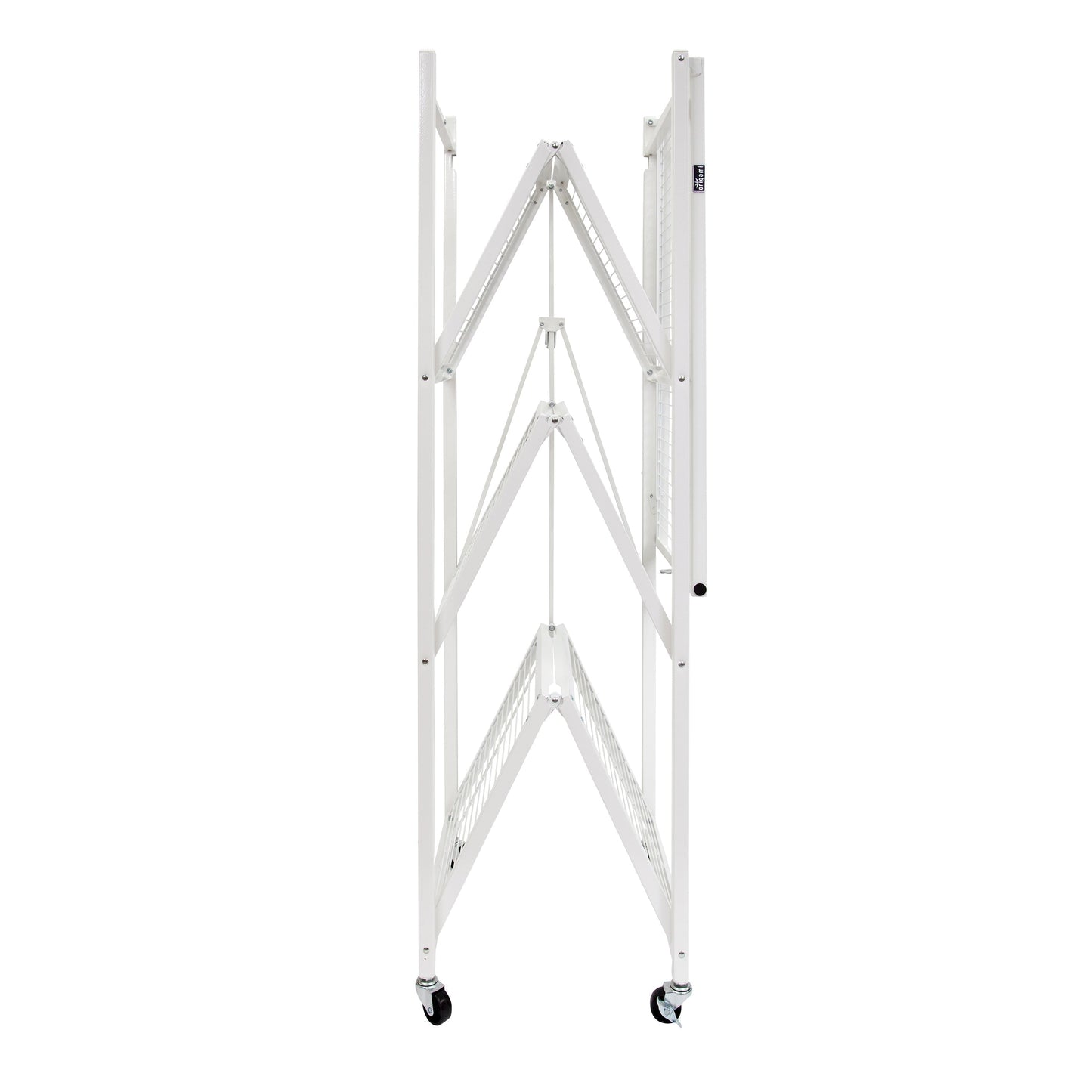 Origami 4-Pack R5-06W 4-Wheel 4-Shelf Folding Steel Wire Shelving Storage, White - 415205