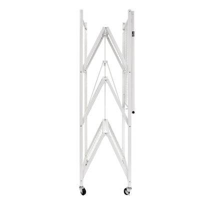 Origami 4-Pack R5-06W 4-Wheel 4-Shelf Folding Steel Wire Shelving Storage, White - 415205