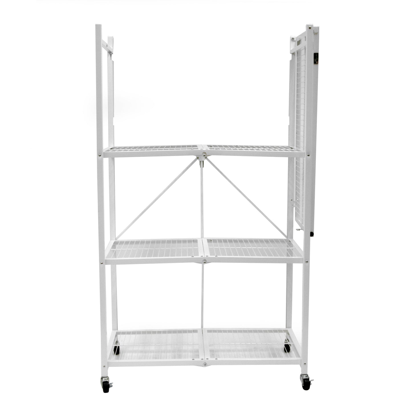 Origami 4-Pack R5-06W 4-Wheel 4-Shelf Folding Steel Wire Shelving Storage, White - 415205