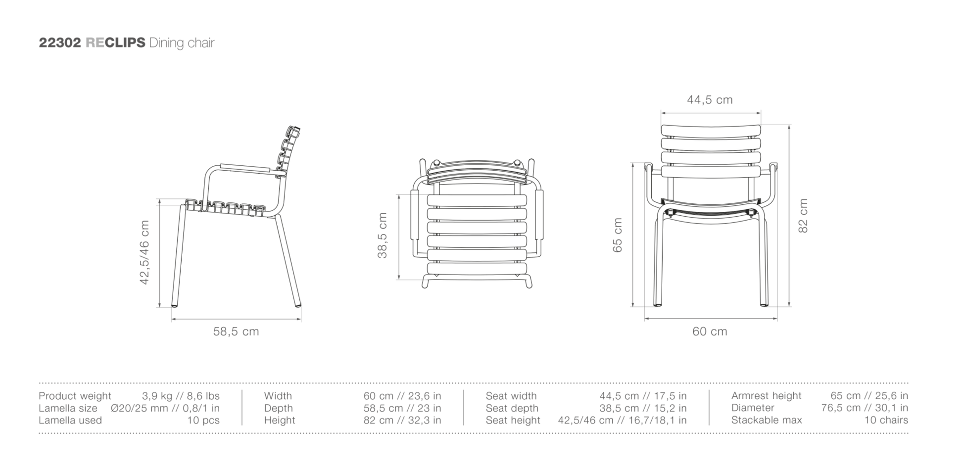HOUE ReCLIPS Outdoor Dining Chair - Procure Décor
