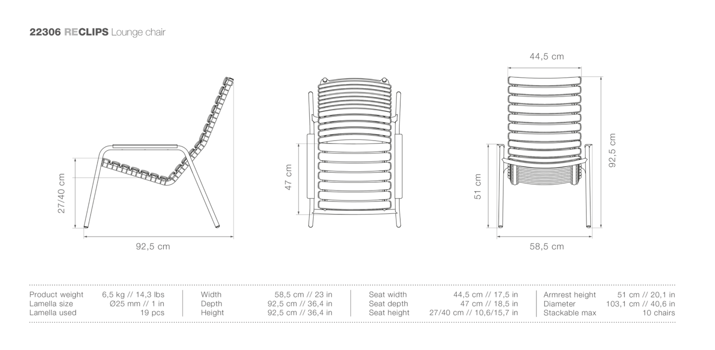 HOUE ReCLIPS Outdoor Lounge Chair - Procure Décor