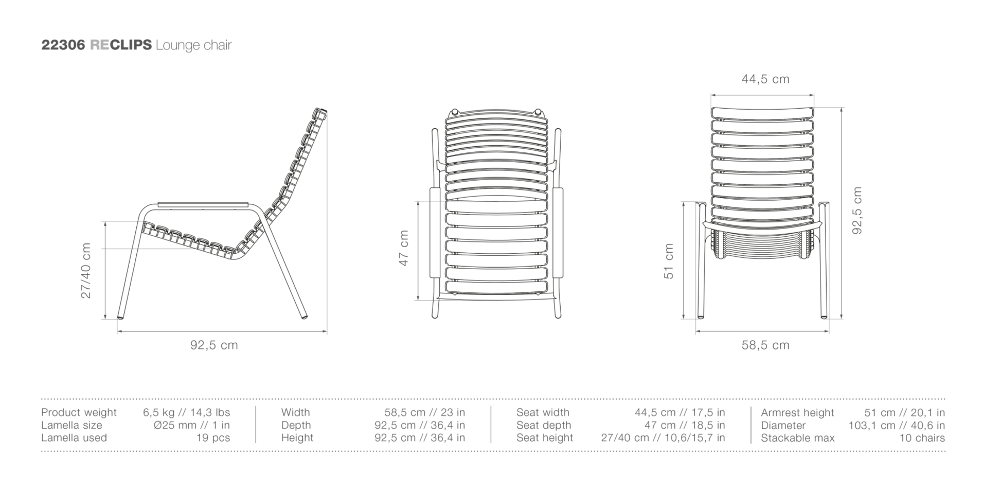 HOUE ReCLIPS Outdoor Lounge Chair - Procure Décor