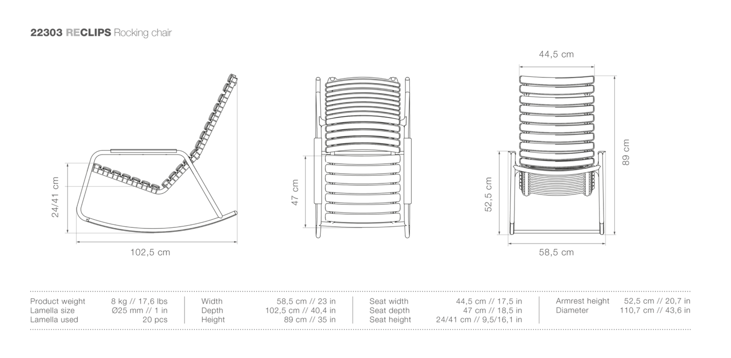 HOUE ReCLIPS Outdoor Rocking Chair - Procure Décor
