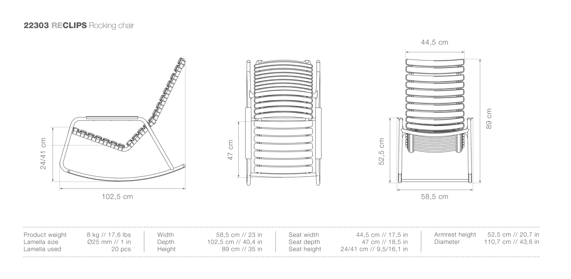 HOUE ReCLIPS Outdoor Rocking Chair - Procure Décor
