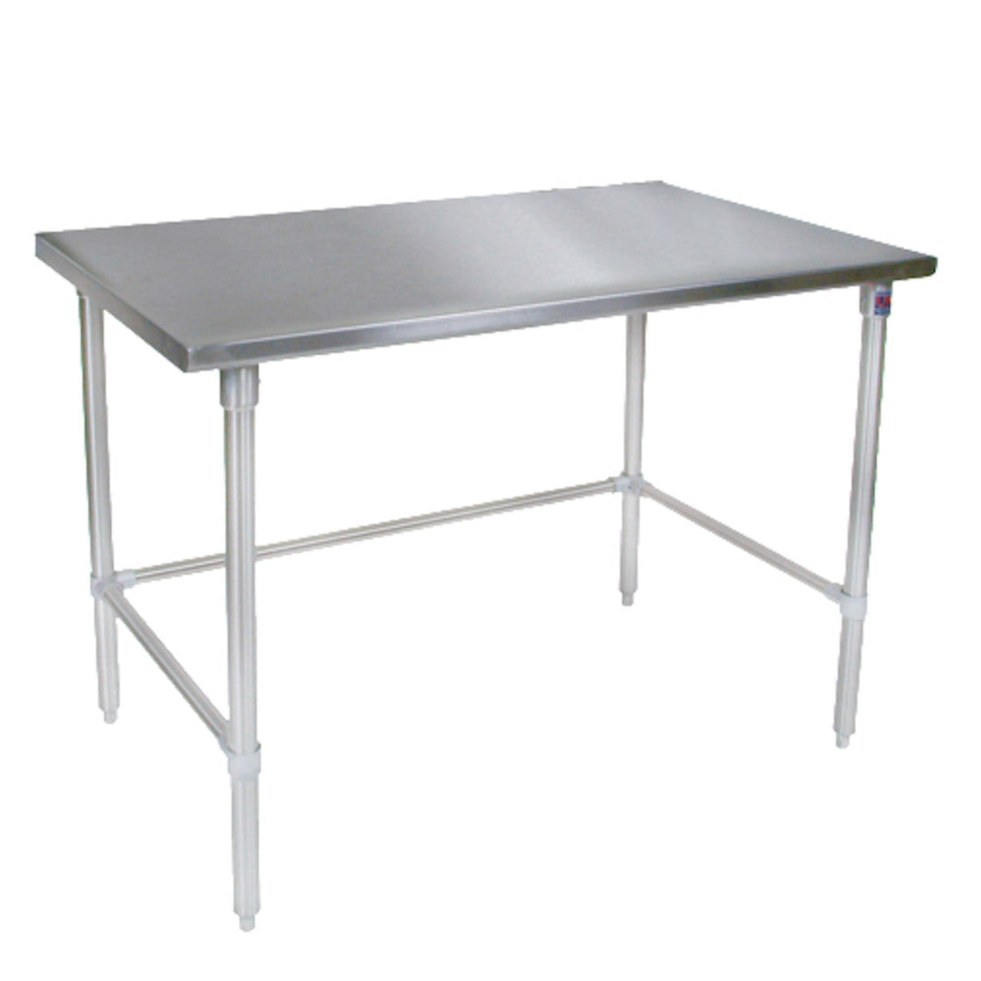 John Boos ST6R5-2496SBK Open Base 96" W x 24" D Stainless Steel Work Table - JBST6R52496SBK