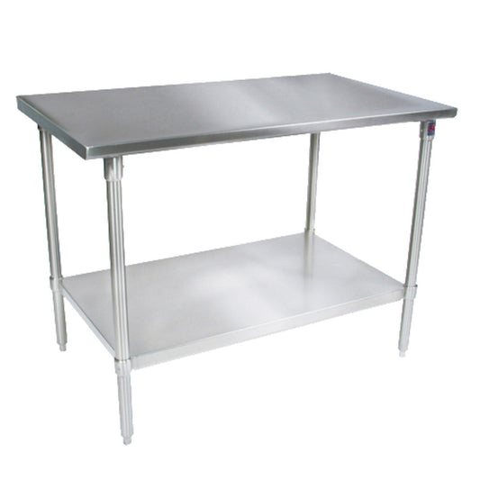 John Boos ST6-3060SSK 60"W x 30"D Stainless Steel Work Table, Adjust. Undershelf - JBST63060SSK