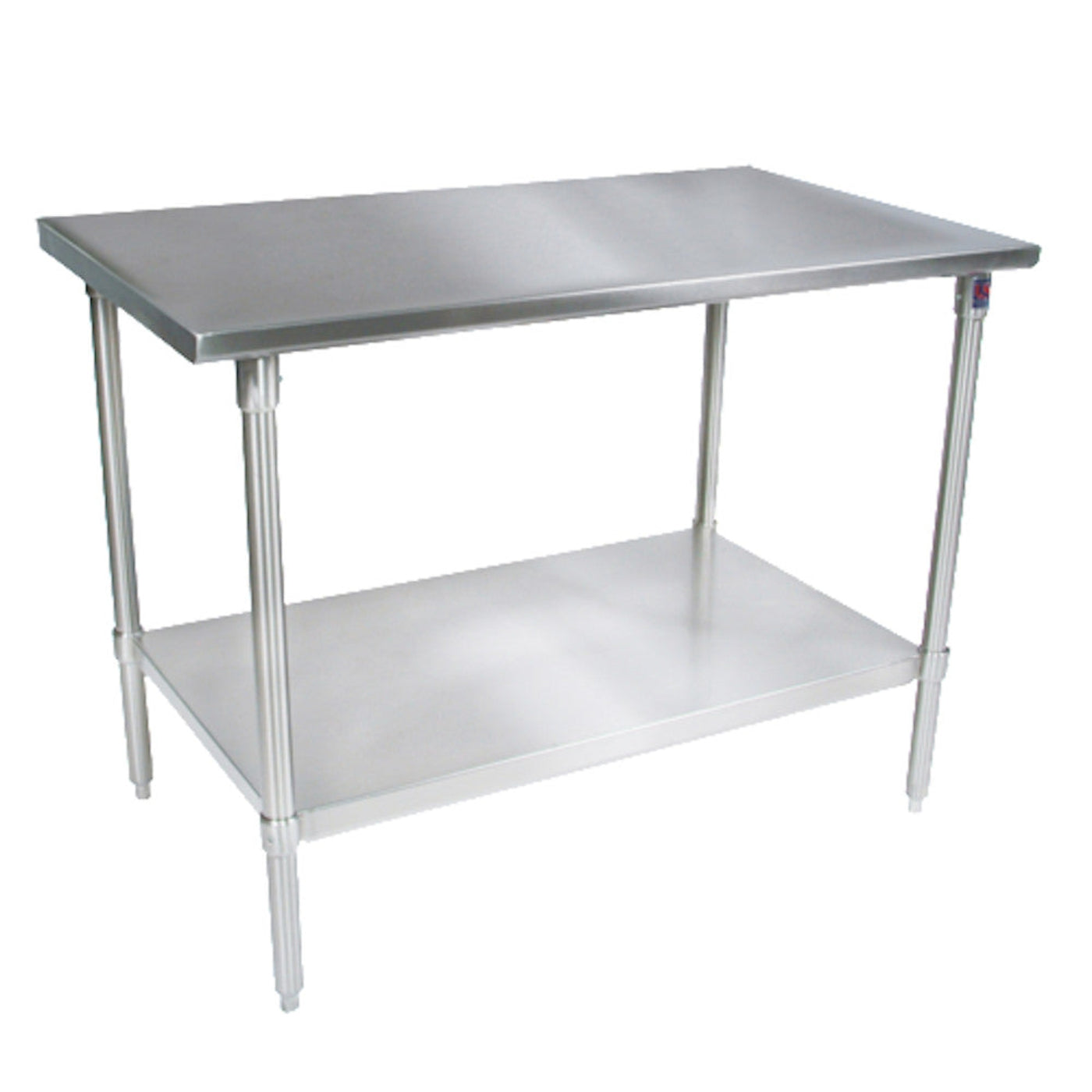 John Boos ST6-2430SSK 30"W x 24"D Stainless Steel Work Table, Adjust. Undershelf - JBST62430SSK