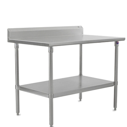 John Boos ST6R5-2460SSK 60" W x 24" D Stainless Steel Work Table, 5" Backsplash - JBST6R52460SSK