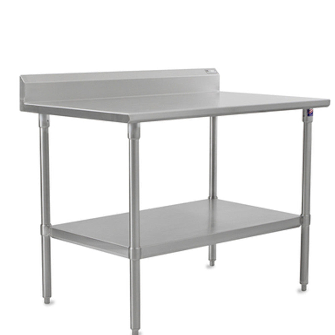 John Boos ST6R5-2472SSK 72"W x 24"D Stainless Steel Work Table, 5" Backsplash - JBST6R52472SSK