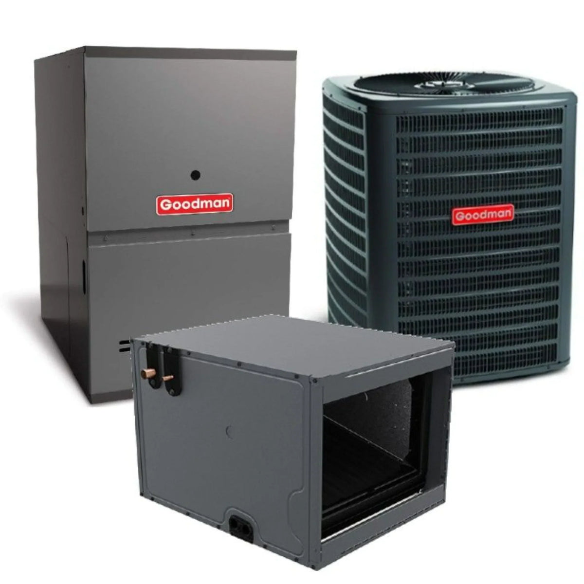 Goodman - 2 Ton/80,000 BTU 96% AFUE Gas Furnace and Air Conditioner System - Horizontal - 14.3 SEER2 - R32 - CHPTA2426B3