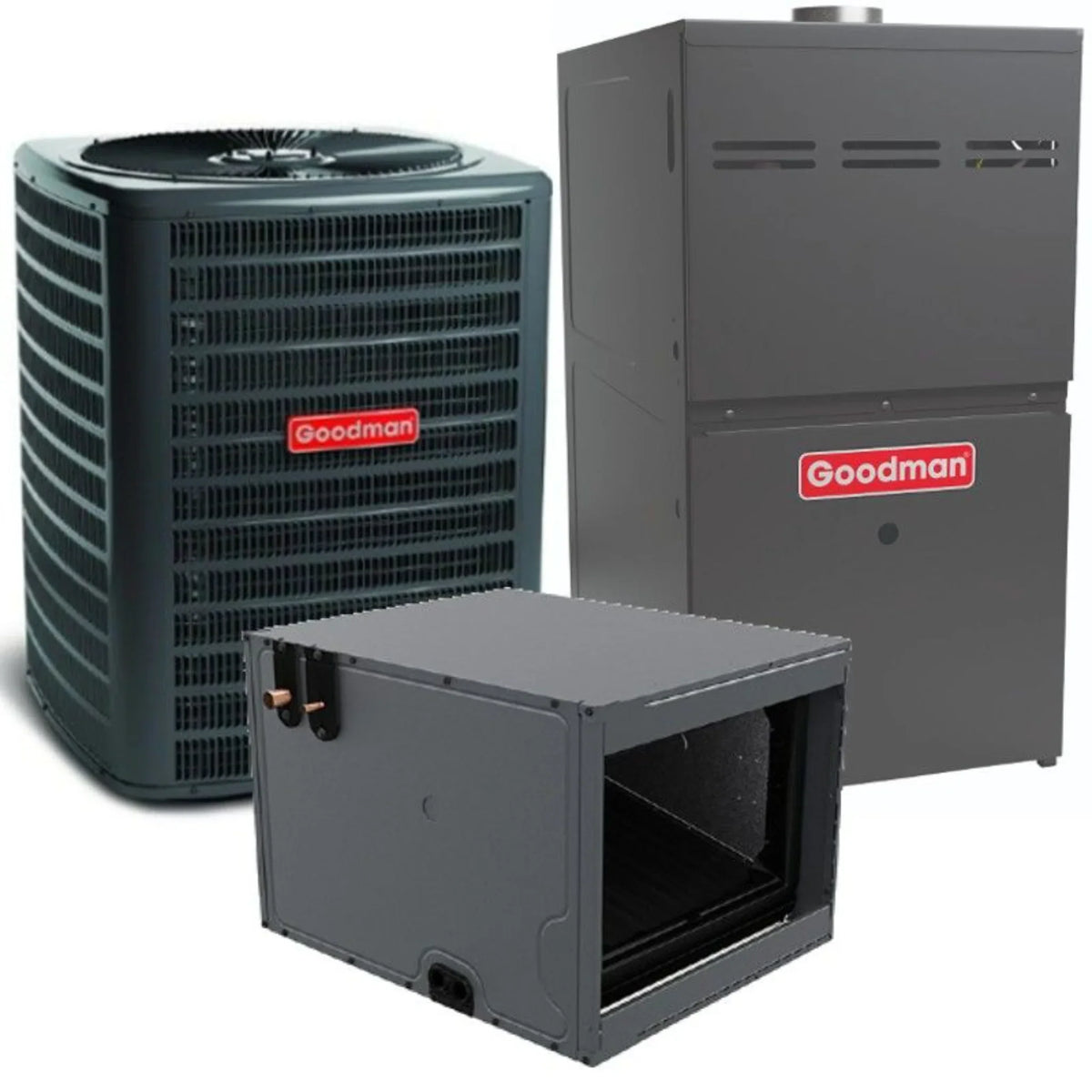 Goodman - 2.5 Ton/60,000 BTU 92% AFUE Gas Furnace and Air Conditioner System - Horizontal - 14.5 SEER2 - R32 - CHPTA3026B3
