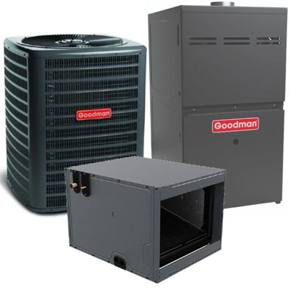 Goodman - 2.5 Ton/60,000 BTU 80% AFUE Gas Furnace and Air Conditioner System - Horizontal - 14.5 SEER2 - R32 - CHPTA3630B3